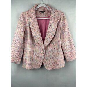 S & D Womens Medium Multicolor Tweed Blazer Jacket